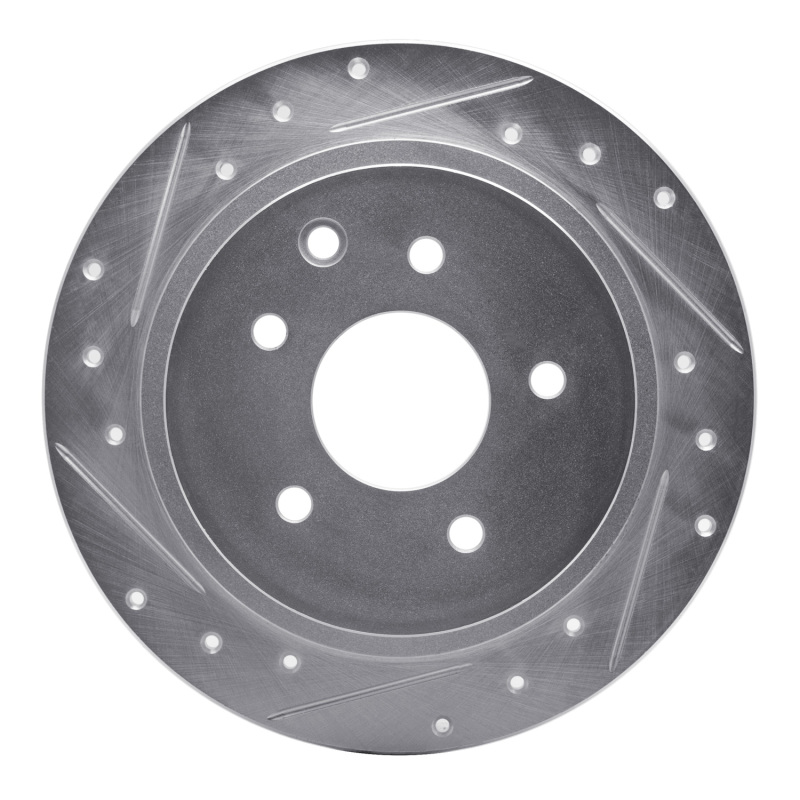 Nissan Juke Brake Rotor (1) - Rear Left - DFC - Drilled & Slotted - Silver - `02-`25