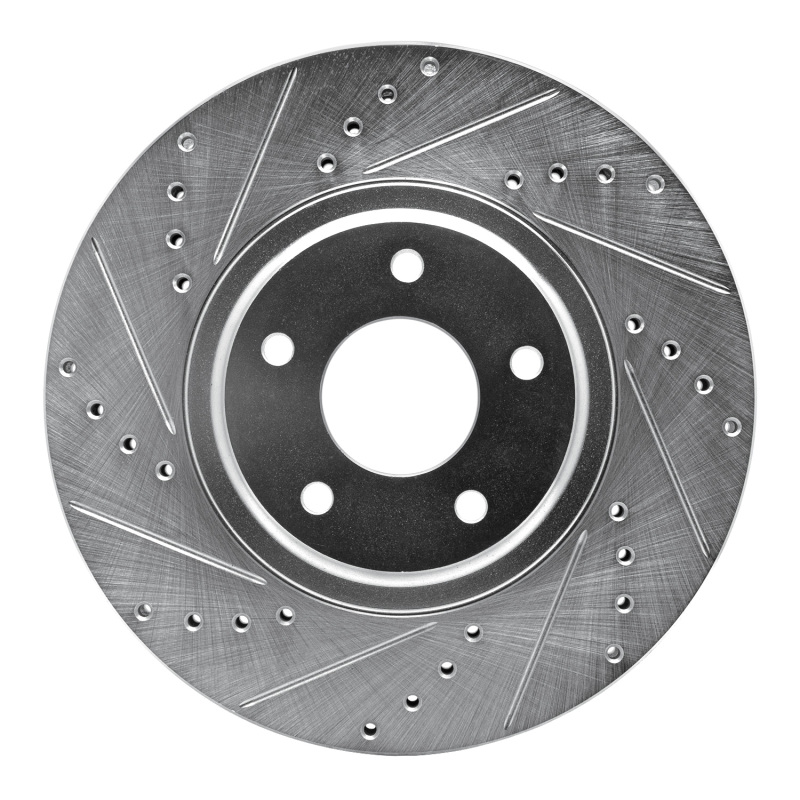 Nissan Murano Brake Rotor (1) - Front Left - DFC - Drilled & Slotted - Silver - `03-`05
