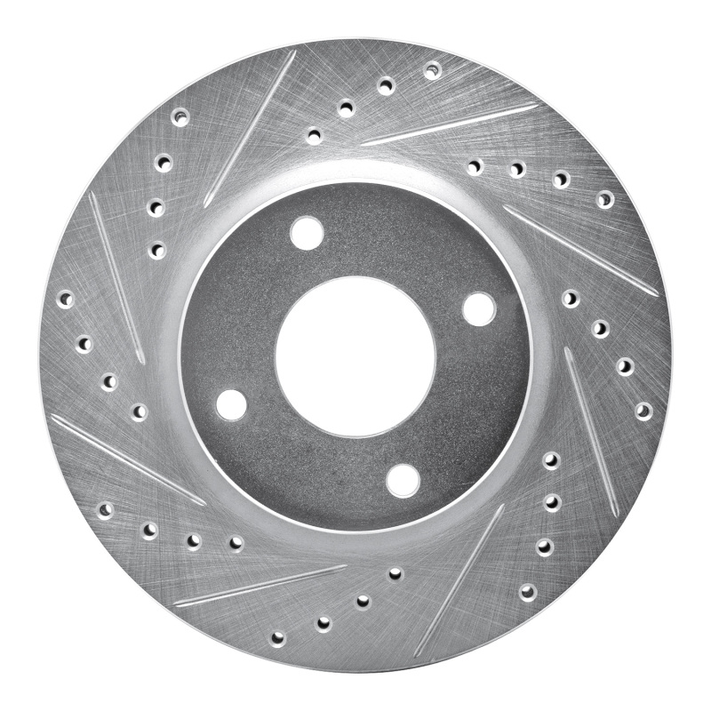 Nissan Versa Brake Rotor (1) - Front Left - DFC - Drilled & Slotted - Silver - `07-`14