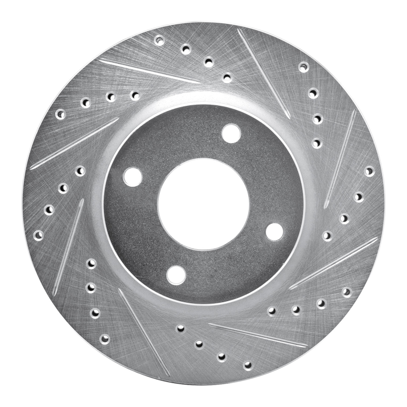 Nissan Cube Brake Rotor (1) - Front Right - DFC - Drilled & Slotted - Silver - `07-`14