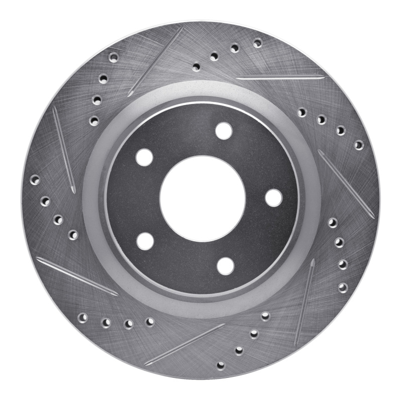 Nissan Altima Brake Rotor (1) - Front Left - DFC - Drilled & Slotted - Silver - `07-`13