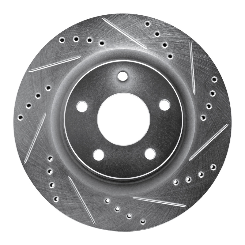 Nissan Altima Brake Rotor (1) - Front Right - DFC - Drilled & Slotted - Silver - `07-`13