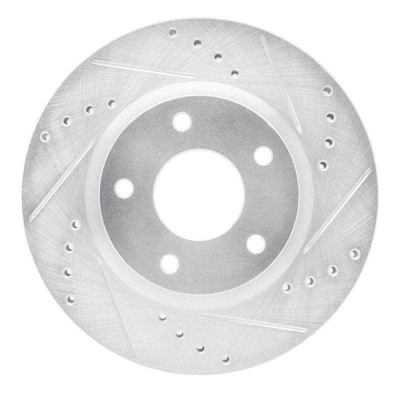 Nissan Sentra Brake Rotor (1) - Front Right - DFC - Drilled & Slotted - Silver - `13-`19