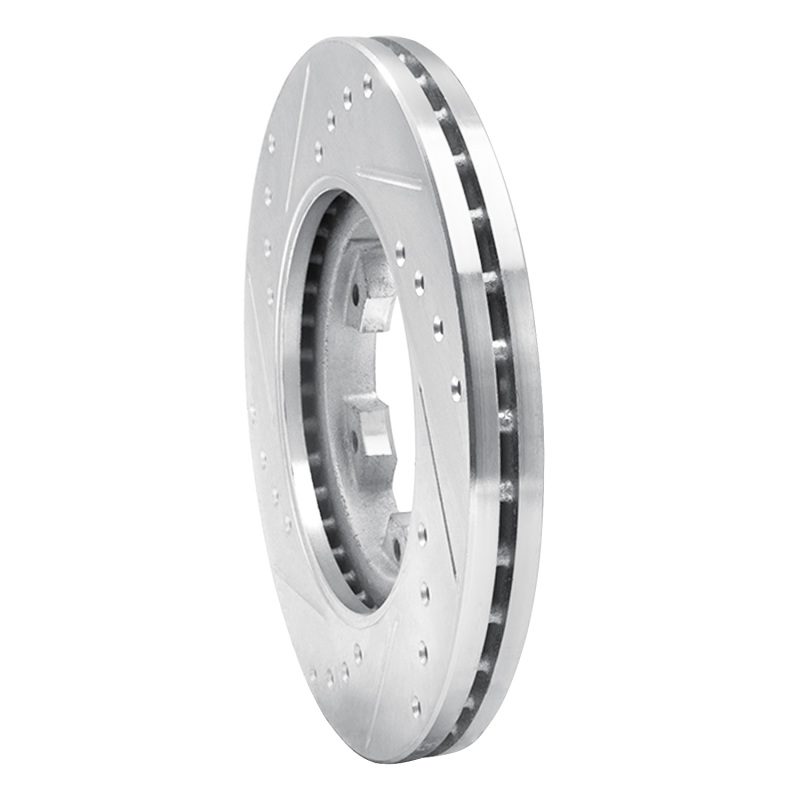 Nissan Pathfinder Brake Rotor (1) - Front Right - DFC - Drilled & Slotted - Silver - `85-`02