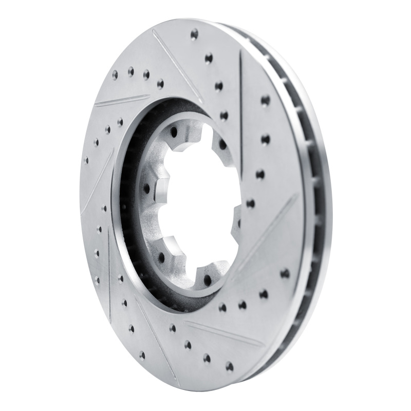 Infiniti QX4 Brake Rotor (1) - Front Left - DFC - Drilled & Slotted - Silver - `96-`04