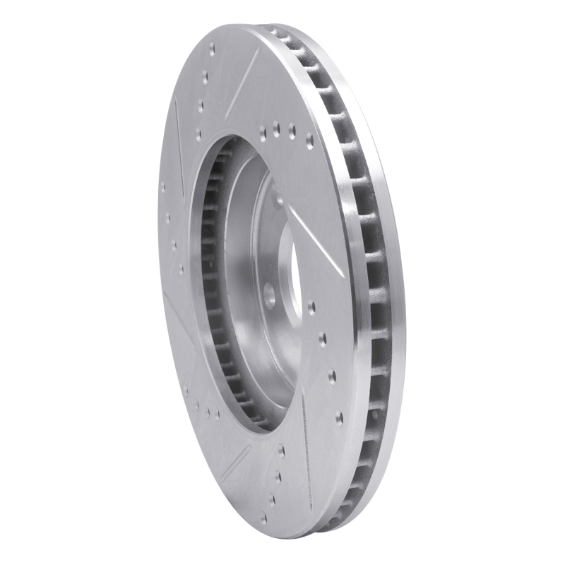 Infiniti Q45 Brake Rotor (1) - Front Right - DFC - Drilled & Slotted - Silver - `02-`17