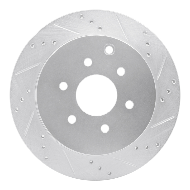 Nissan Pathfinder Brake Rotor (1) - Rear Right - DFC - Drilled & Slotted - Silver - `05-`12