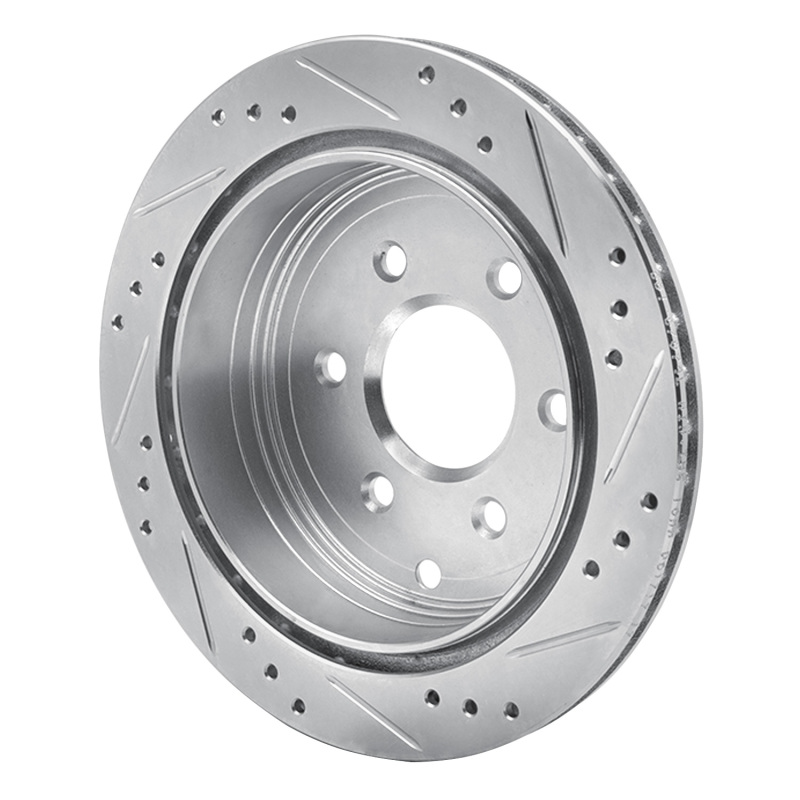 Nissan XTerra Brake Rotor (1) - Rear Left - DFC - Drilled & Slotted - Silver - `05-`25