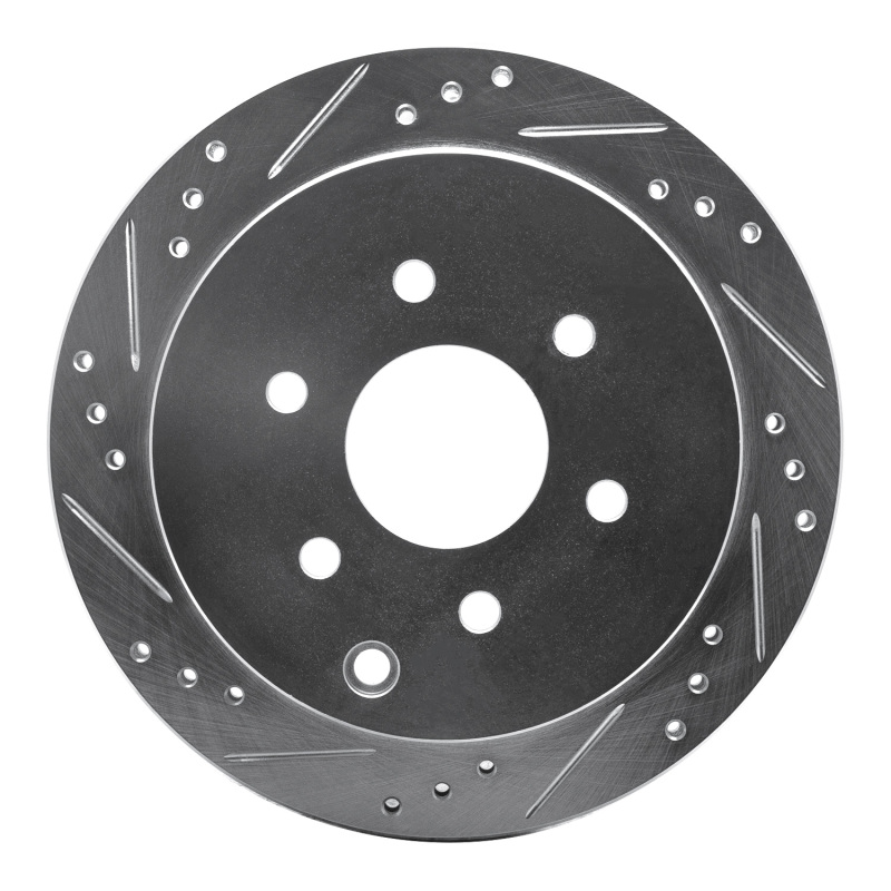 Nissan XTerra Brake Rotor (1) - Rear Left - DFC - Drilled & Slotted - Silver - `05-`25