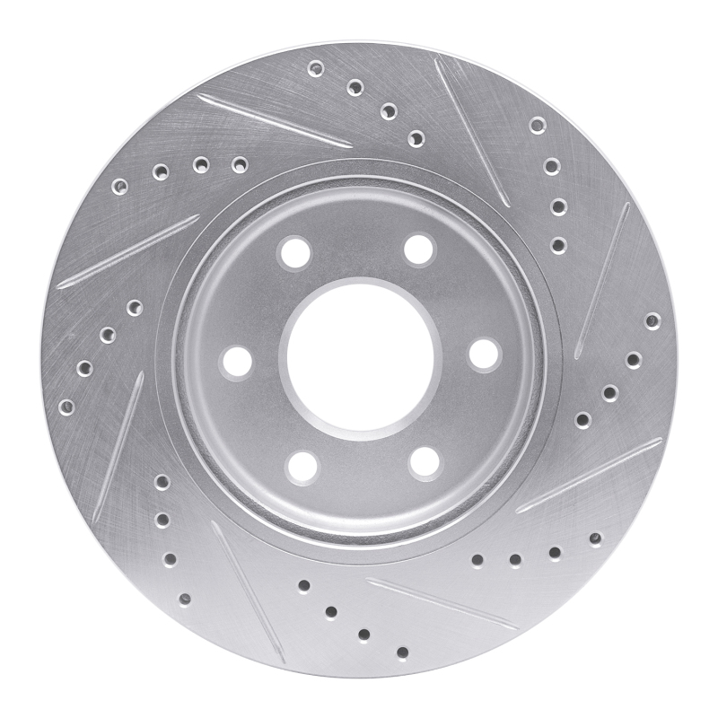 Nissan Frontier Brake Rotor (1) - Front Left - DFC - Drilled & Slotted - Silver - `05-`21