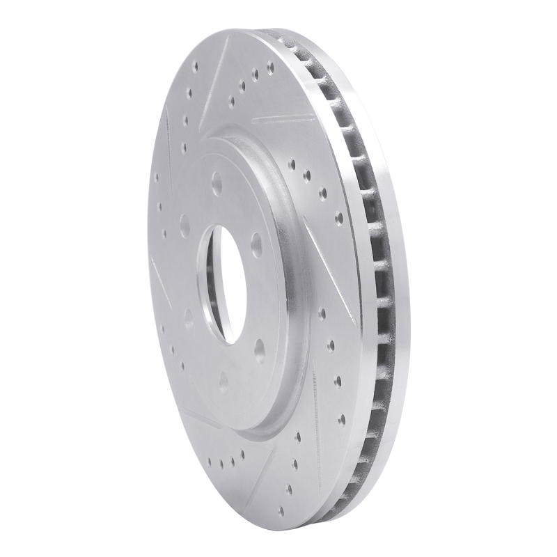 Nissan Frontier Brake Rotor (1) - Front Left - DFC - Drilled & Slotted - Silver - `05-`21