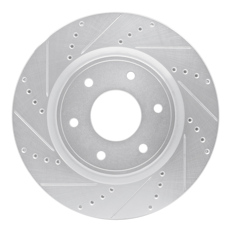 Infiniti QX56 Brake Rotor (1) - Front Left - DFC - Drilled & Slotted - Silver - `05-`07