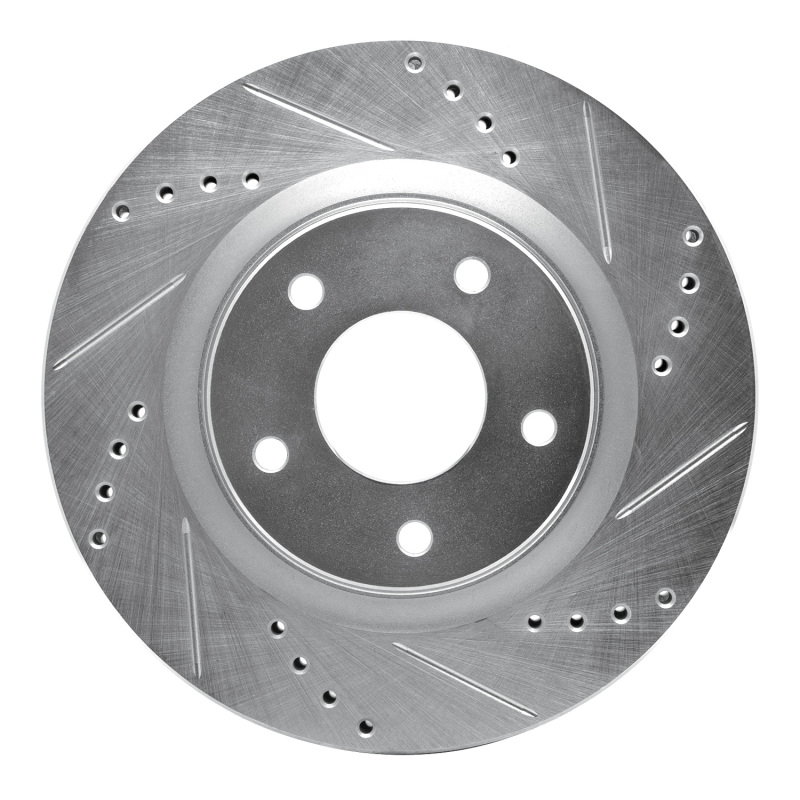 Nissan Sentra Brake Rotor (1) - Front Right - DFC - Drilled & Slotted - Silver - `11-`19