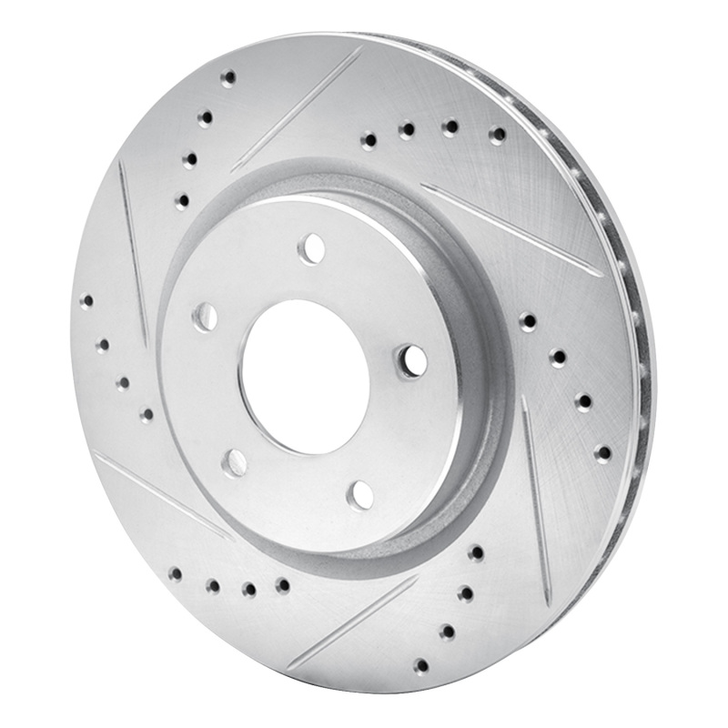 Nissan Rogue Sport Brake Rotor (1) - Front Left - DFC - Drilled & Slotted - Silver - `14-`23