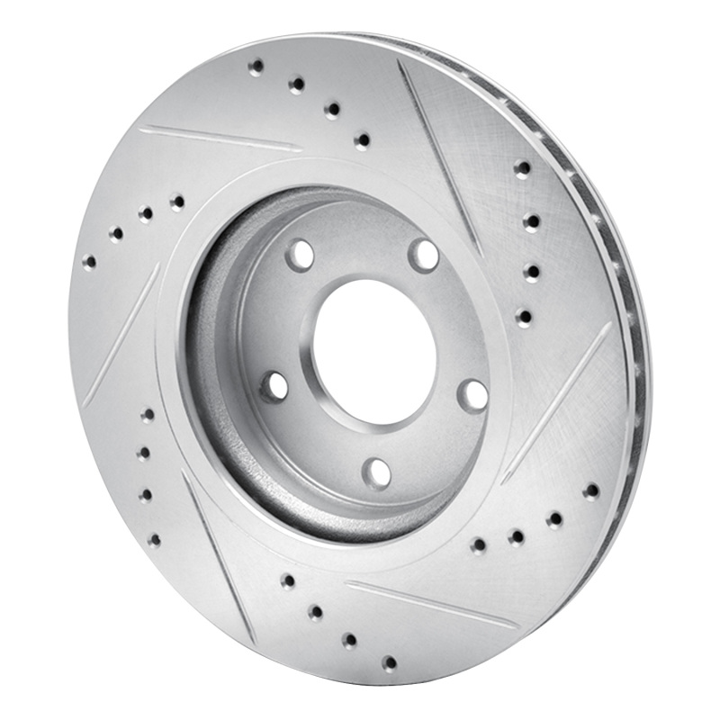 Nissan Rogue Sport Brake Rotor (1) - Front Left - DFC - Drilled & Slotted - Silver - `14-`23