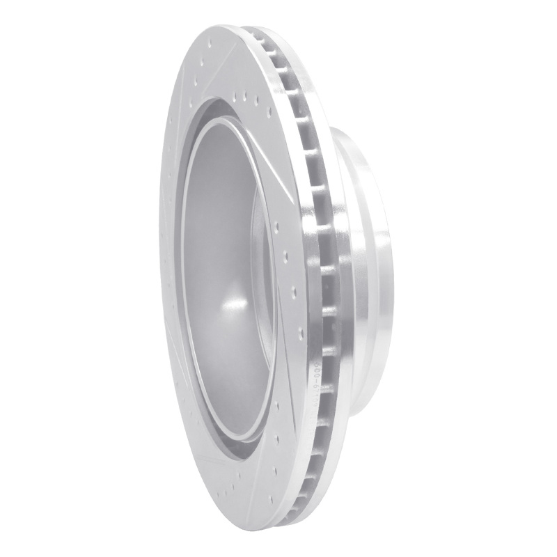 Nissan Titan XD Brake Rotor (1) - Rear Right - DFC - Drilled & Slotted - Silver - `16-`24