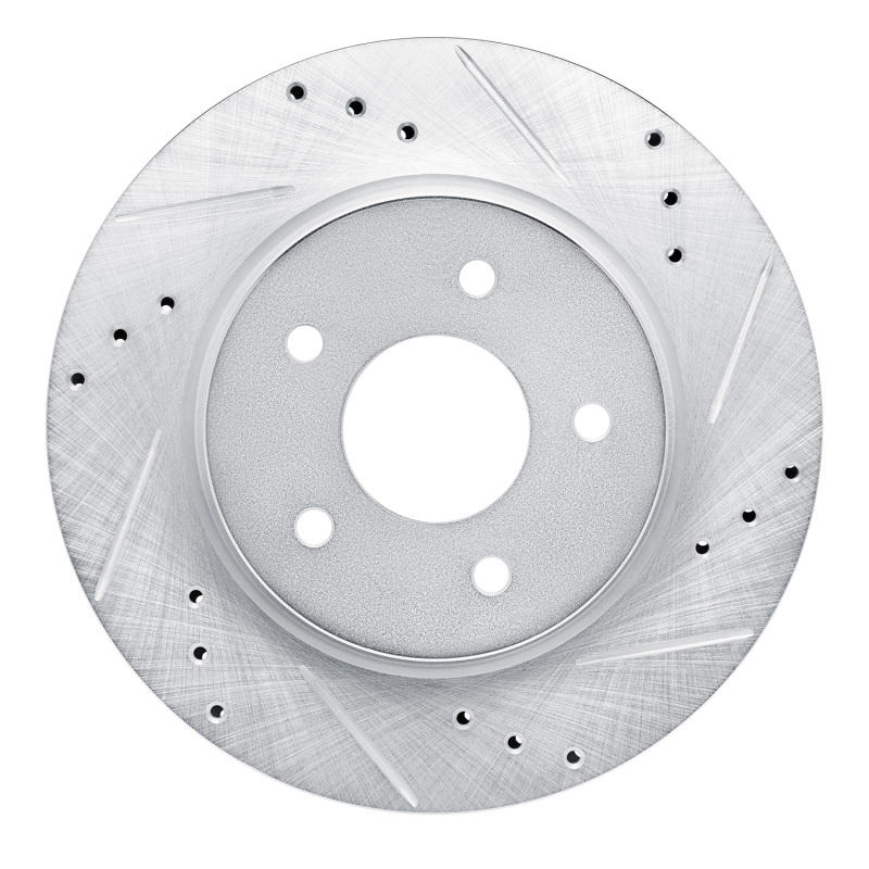 Nissan Rogue Sport Brake Rotor (1) - Rear Right - DFC - Drilled & Slotted - Silver - `17-`25