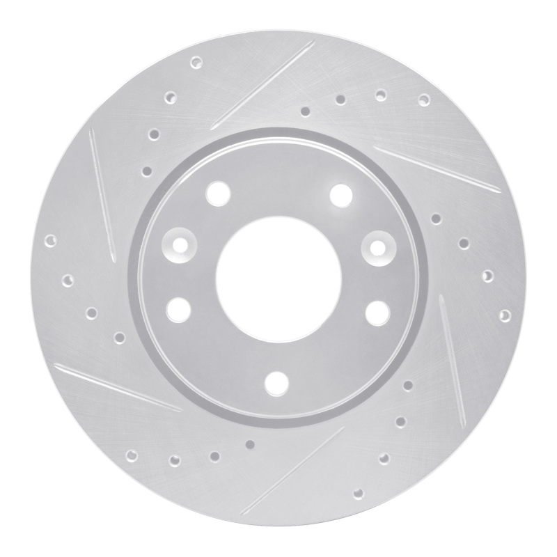 Nissan Sentra Brake Rotor (1) - Front Left - DFC - Drilled & Slotted - Silver - `20-`25