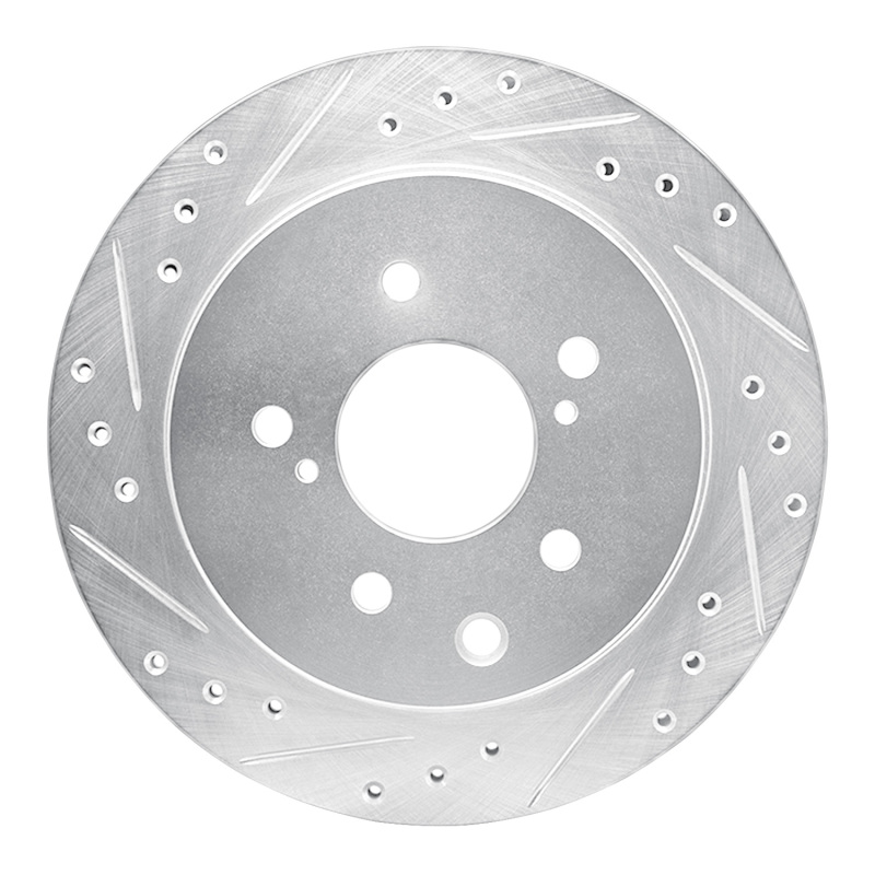 Infiniti J30 Brake Rotor (1) - Rear Left - DFC - Drilled & Slotted - Silver - `93-`01