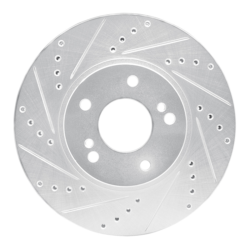 Infiniti Q45 Brake Rotor (1) - Front Left - DFC - Drilled & Slotted - Silver - `97-`01
