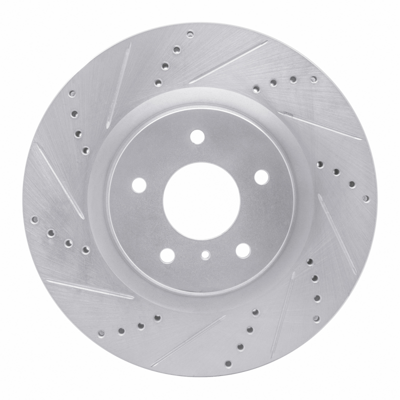 Infiniti G35 Brake Rotor (1) - Front Left - DFC - Drilled & Slotted - Silver - `03-`08