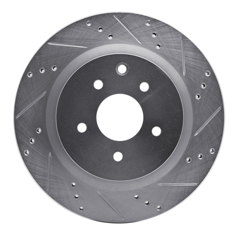 Infiniti G35 Brake Rotor (1) - Rear Right - DFC - Drilled & Slotted - Silver - `03-`08