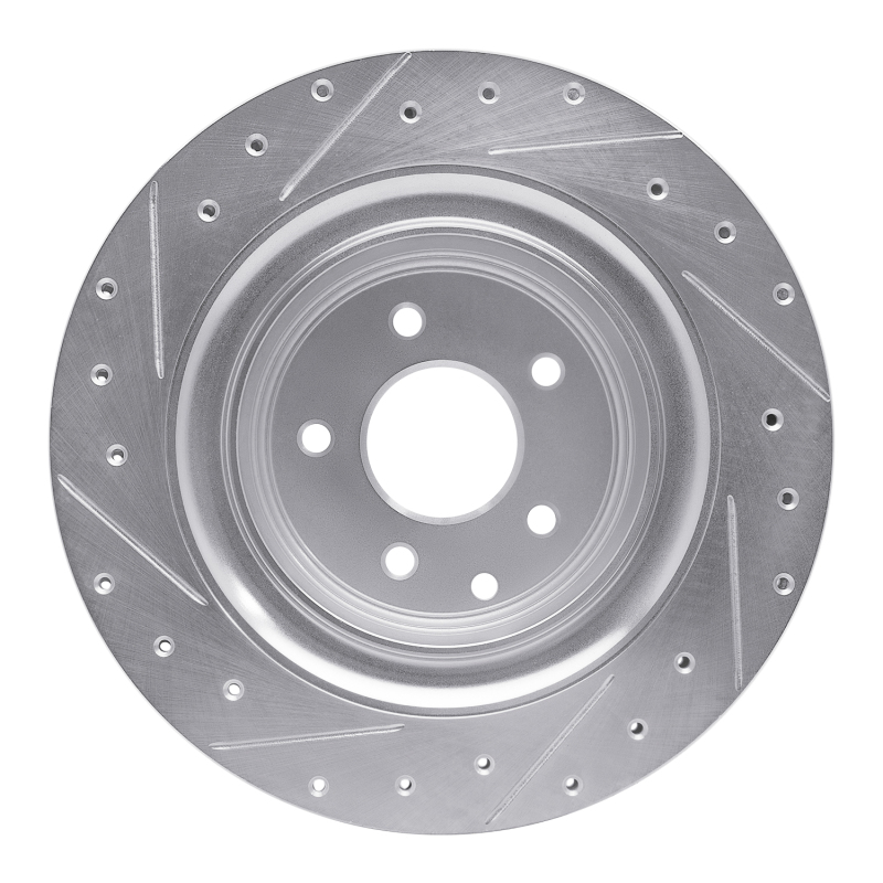 Infiniti G37 Brake Rotor (1) - Rear Right - DFC - Drilled & Slotted - Silver - `07-`15