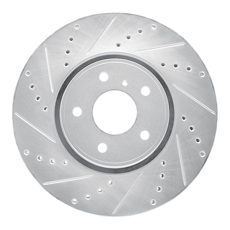 Infiniti FX45 Brake Rotor (1) - Front Left - DFC - Drilled & Slotted - Silver - `05-`14
