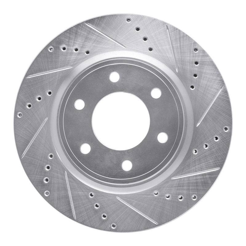Infiniti QX56 Brake Rotor (1) - Front Right - DFC - Drilled & Slotted - Silver - `07-`24