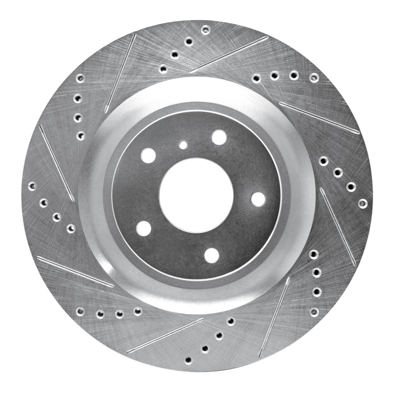 Infiniti QX50 Brake Rotor (1) - Front Left - DFC - Drilled & Slotted - Silver - `19-`24