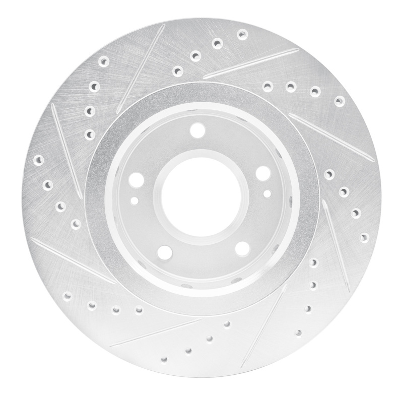 Mitsubishi Lancer Brake Rotor (1) - Front Right - DFC - Drilled & Slotted - Silver - `09-`15