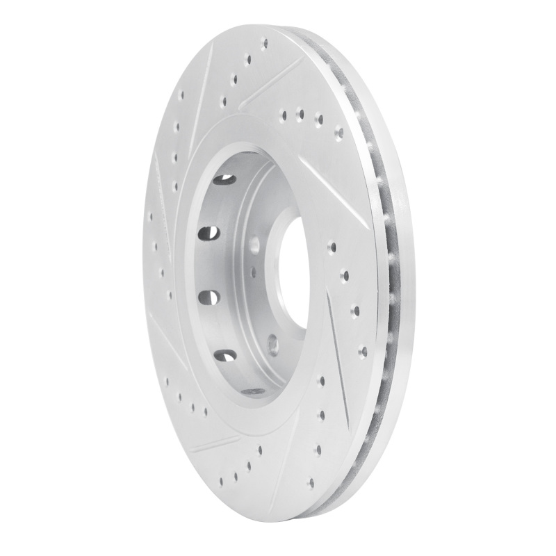 Mitsubishi Lancer Brake Rotor (1) - Front Right - DFC - Drilled & Slotted - Silver - `09-`15