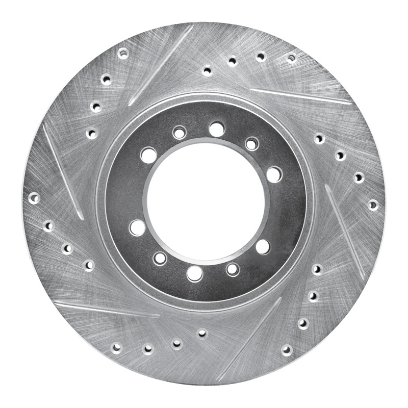 Mitsubishi Montero Brake Rotor (1) - Front Left - DFC - Drilled & Slotted - Silver - `90-`04
