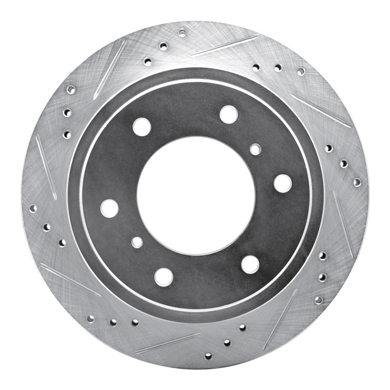Mitsubishi Montero Brake Rotor (1) - Rear Left - DFC - Drilled & Slotted - Silver - `00-`06