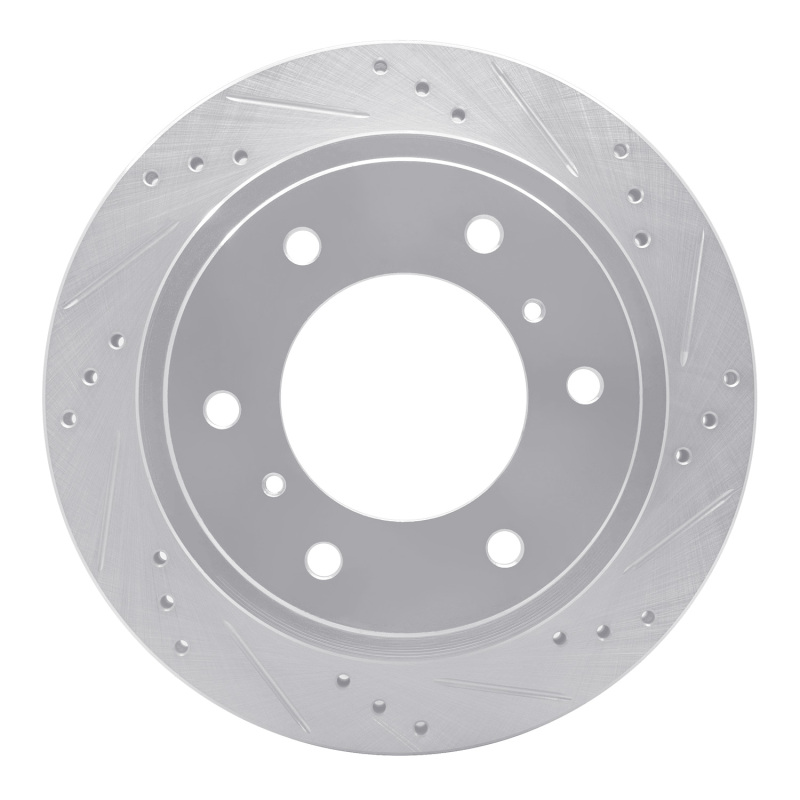 Mitsubishi Montero Brake Rotor (1) - Rear Right - DFC - Drilled & Slotted - Silver - `00-`06