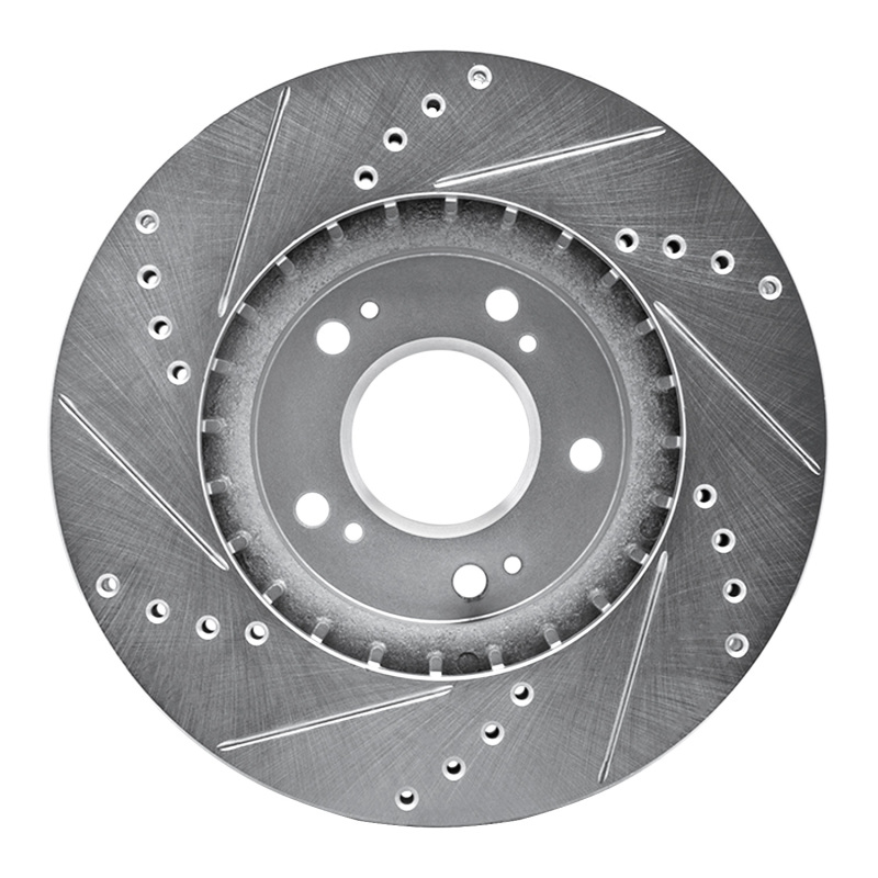 Mitsubishi Grandis Brake Rotor (1) - Front Right - DFC - Drilled & Slotted - Silver - `04-`11