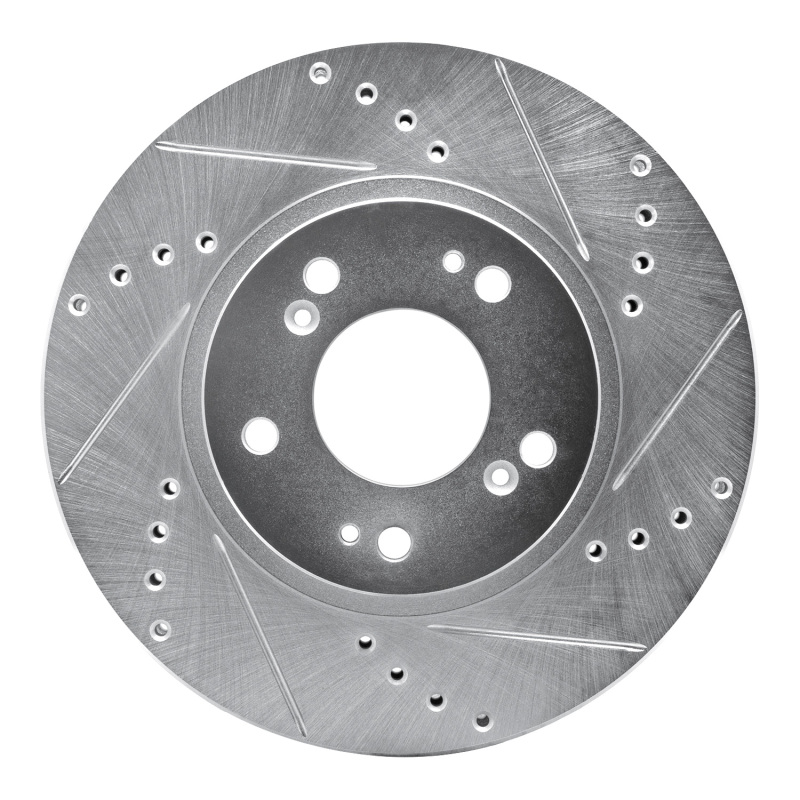 Mitsubishi Grandis Brake Rotor (1) - Front Right - DFC - Drilled & Slotted - Silver - `04-`11