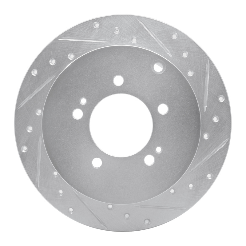 Mitsubishi Outlander Brake Rotor (1) - Rear Right - DFC - Drilled & Slotted - Silver - `07-`15