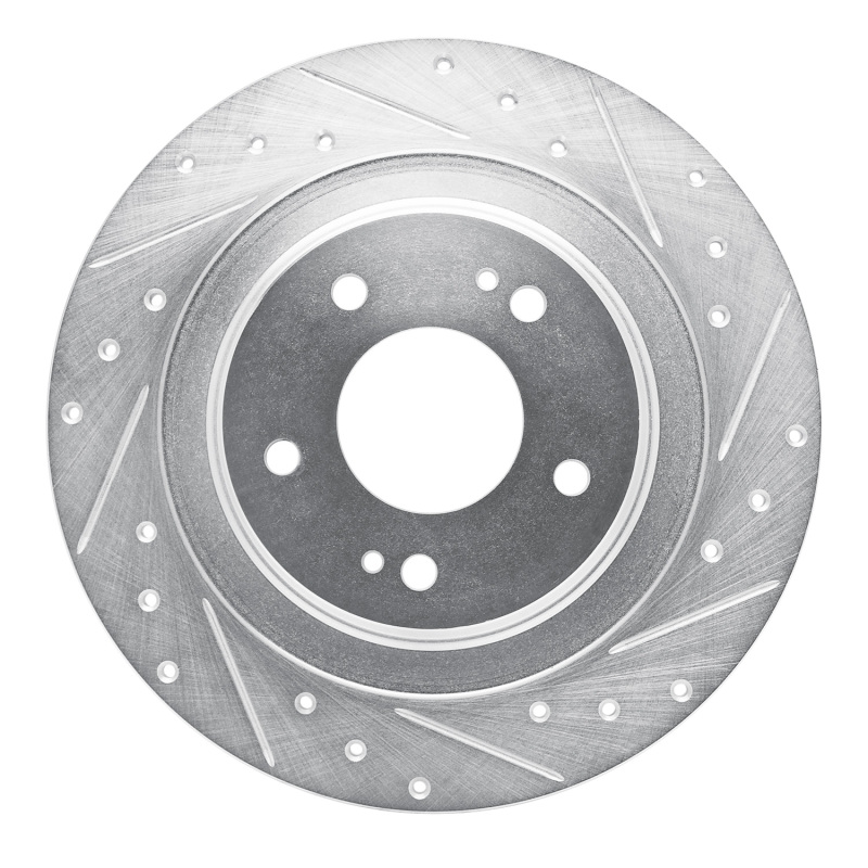 Mitsubishi ASX Brake Rotor (1) - Rear Right - DFC - Drilled & Slotted - Silver - `13-`25
