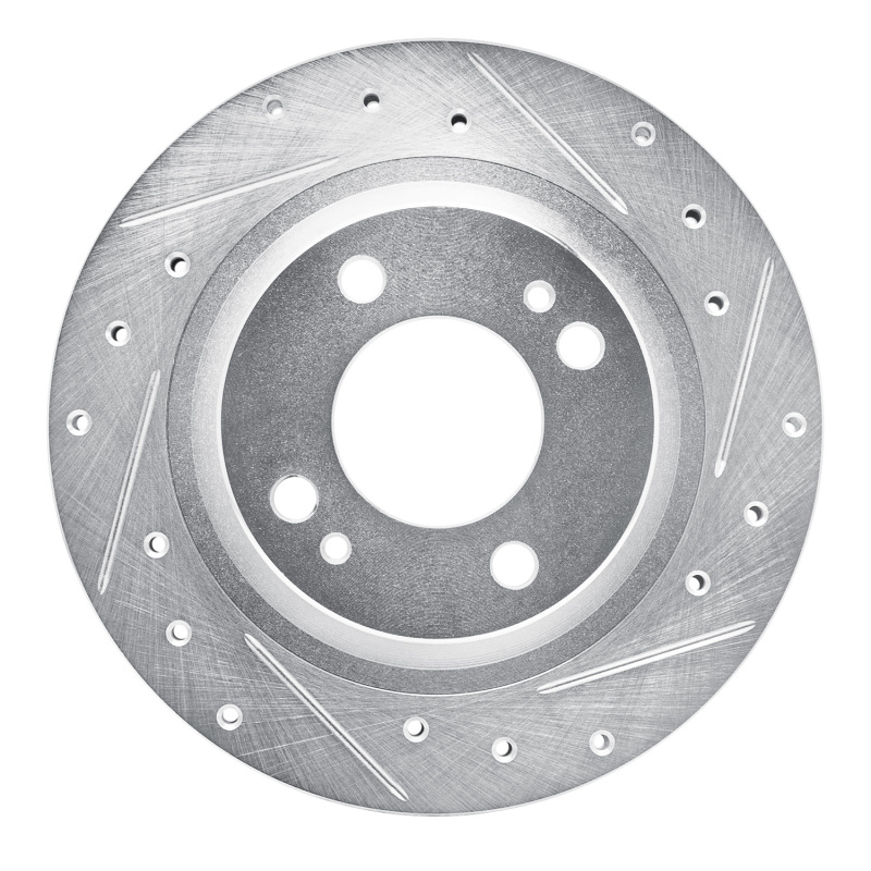 Dodge Attitude Brake Rotor (1) - Front Right - DFC - Drilled & Slotted - Silver - `16-`25
