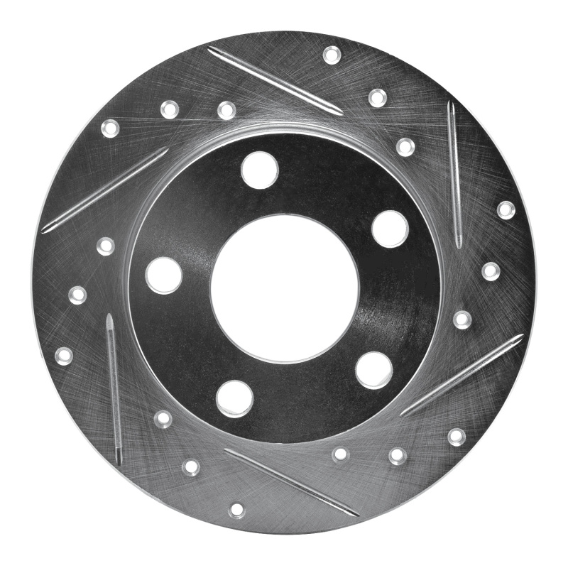 Audi A8 Brake Rotor (1) - Rear Right - DFC - Drilled & Slotted - Silver - `85-`00