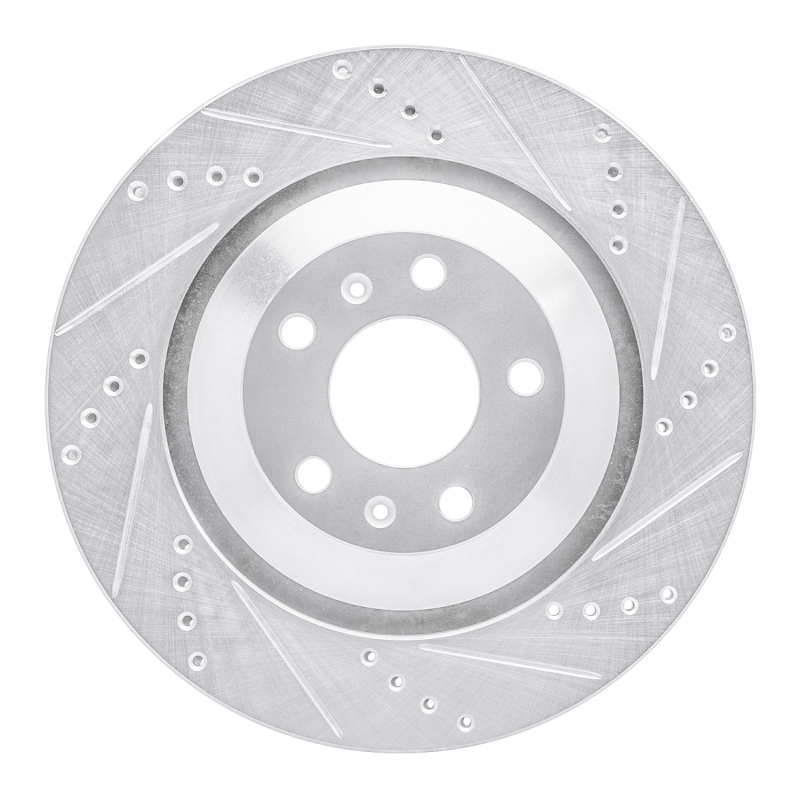 Audi A8 Brake Rotor (1) - Rear Right - DFC - Drilled & Slotted - Silver - `04-`18