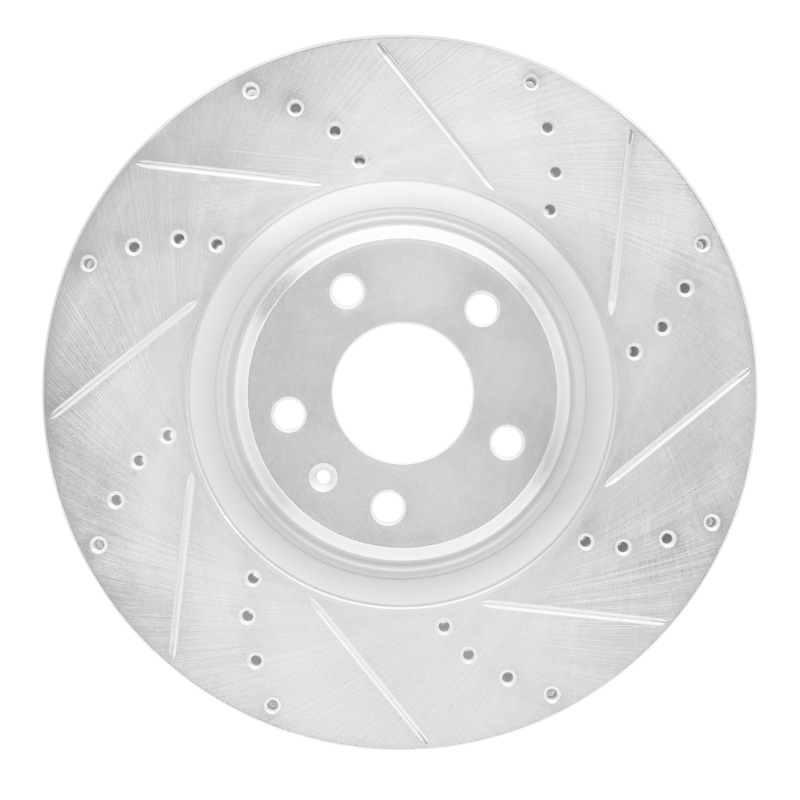 Audi A7 Quattro Brake Rotor (1) - Front Right - DFC - Drilled & Slotted - Silver - `12-`18