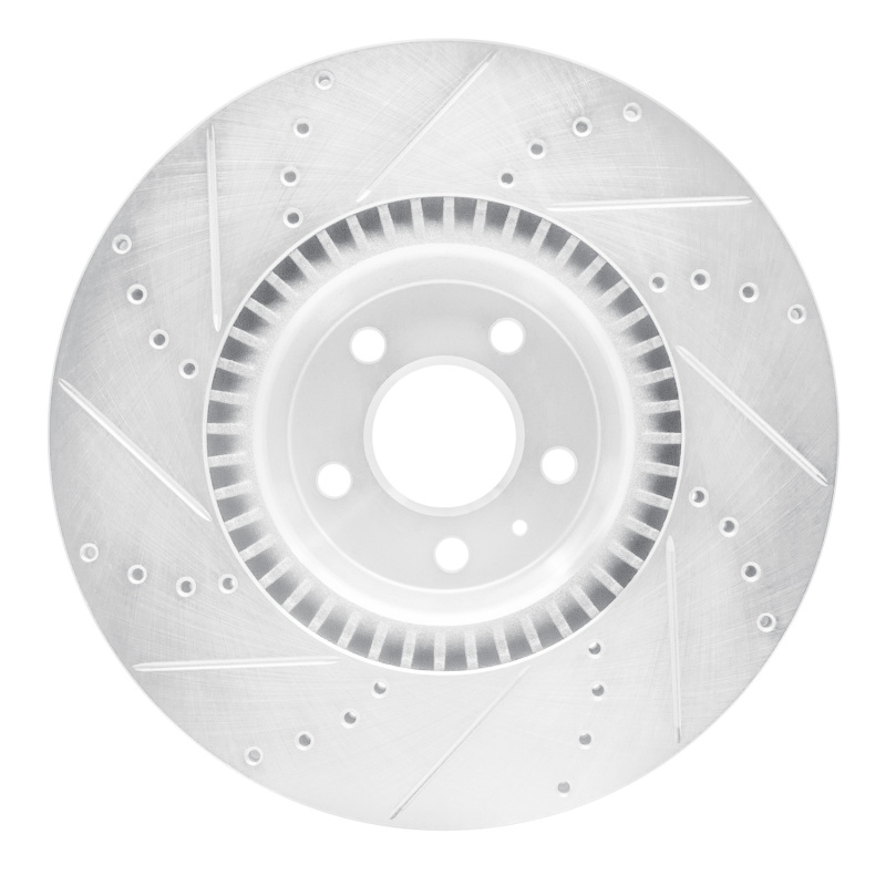 Audi A7 Quattro Brake Rotor (1) - Front Right - DFC - Drilled & Slotted - Silver - `12-`18