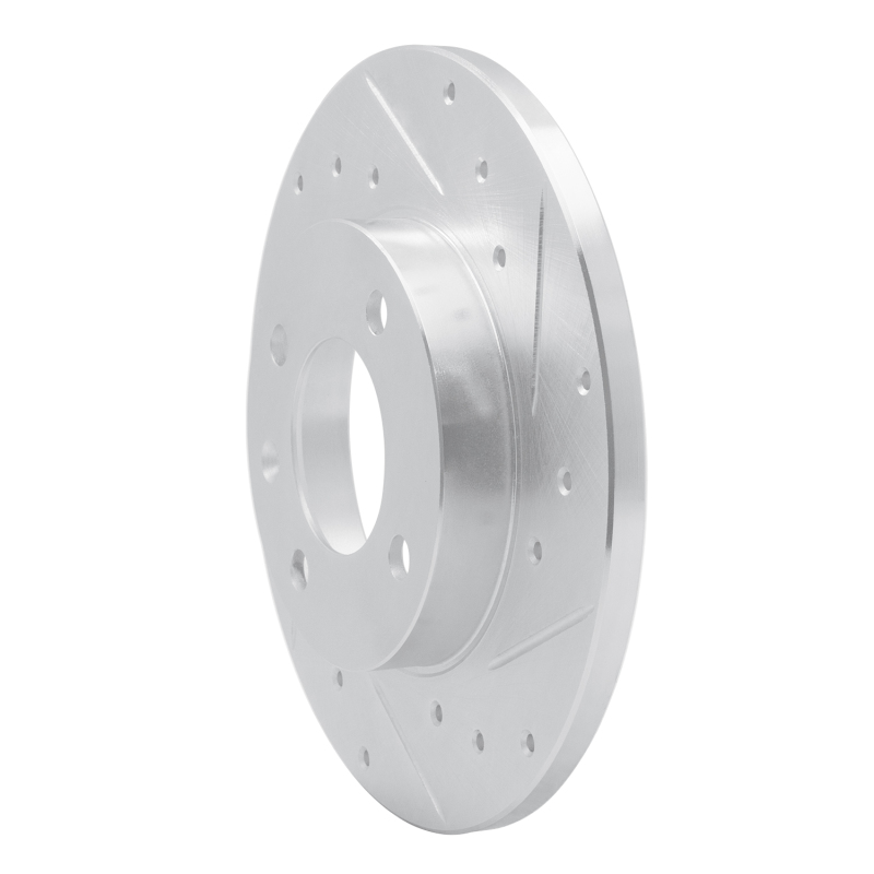 Audi Fox Brake Rotor (1) - Front Right - DFC - Drilled & Slotted - Silver - `73-`05
