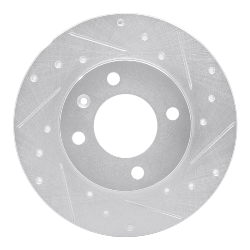 Audi Fox Brake Rotor (1) - Front Right - DFC - Drilled & Slotted - Silver - `73-`05