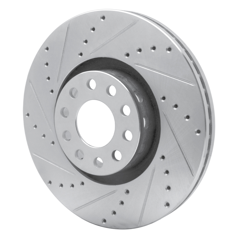 Volkswagen Passat Brake Rotor (1) - Front Left - DFC - Drilled & Slotted - Silver - `02-`05