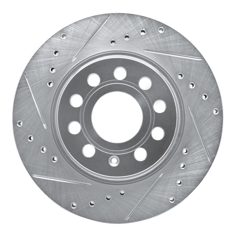 Volkswagen Bora Brake Rotor (1) - Front Left - DFC - Drilled & Slotted - Silver - `05-`15