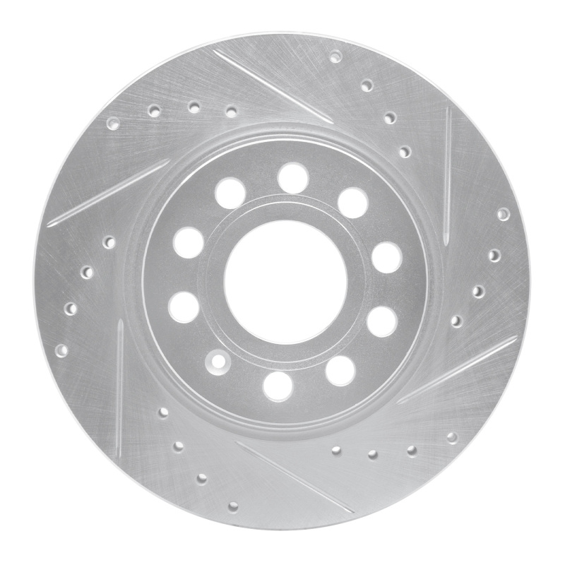 Volkswagen Bora Brake Rotor (1) - Front Right - DFC - Drilled & Slotted - Silver - `05-`15