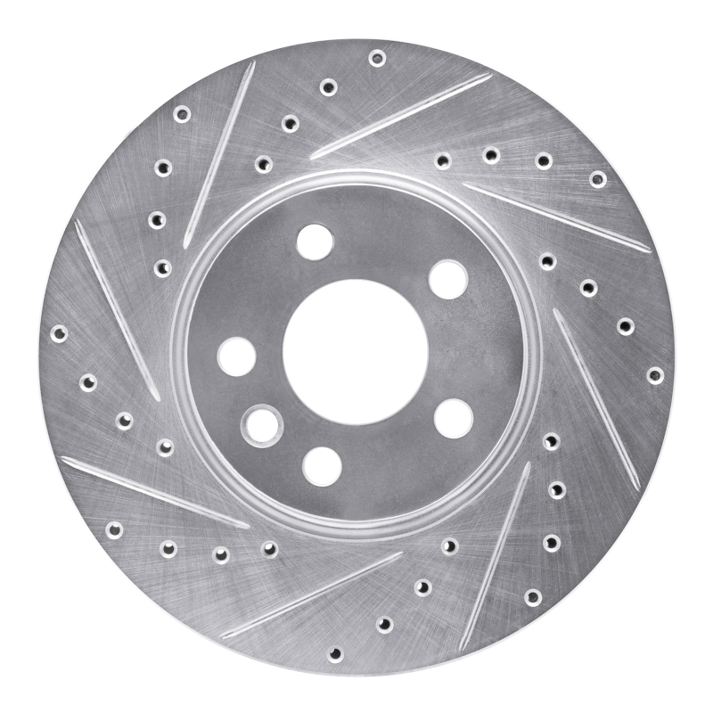 Volkswagen EuroVan Brake Rotor (1) - Front Left - DFC - Drilled & Slotted - Silver - `01-`03